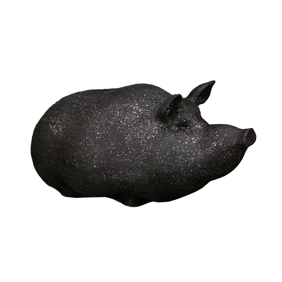 Скульптура фарфоровая Rupor "Свин" чёрный песок