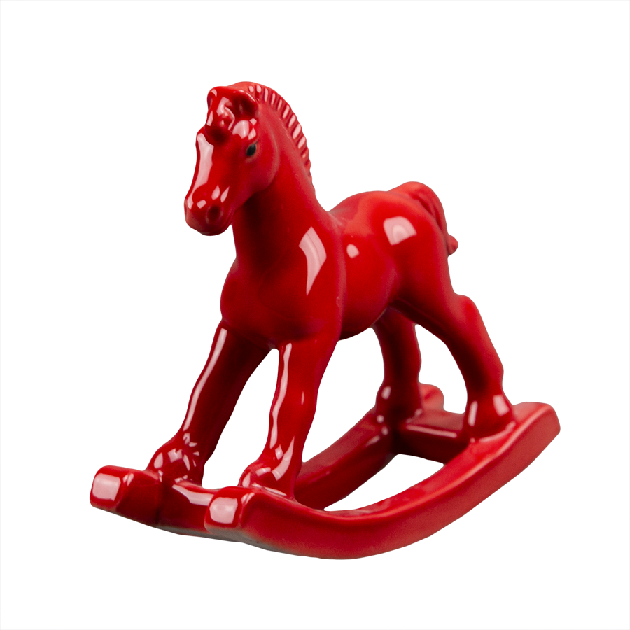 Скульптура фарфоровая Rupor "Лошадка-качалка" красная