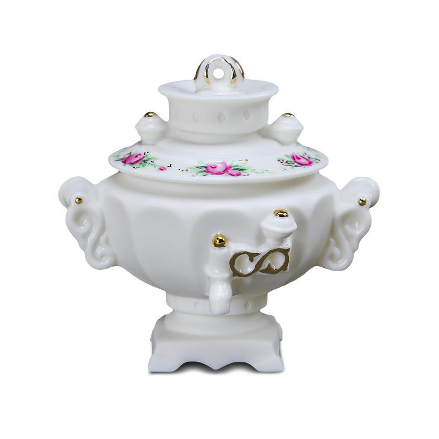 Ёлочное украшение "Самовар" розовый