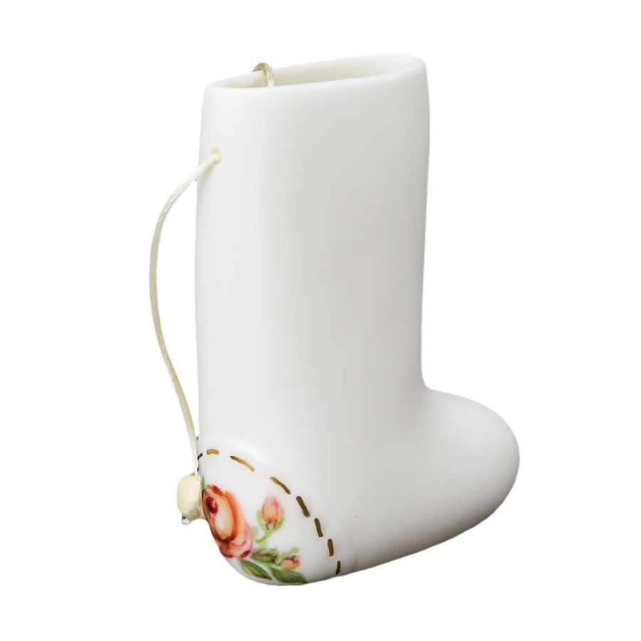 Елочное украшение "Валенок" (Роза, Желтый)