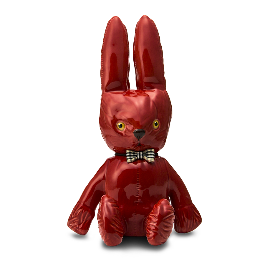 Скульптура "Заяц 1966 год" голубые глаза (Красный, Медовый)